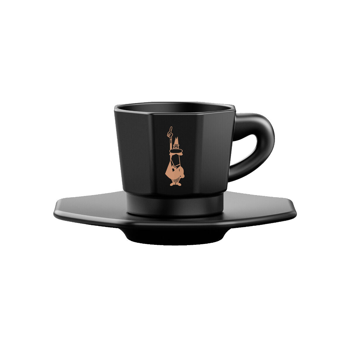 Piece Coffee Cup Set Bialetti 700000671 Black Porcelain 75 ml Bialetti