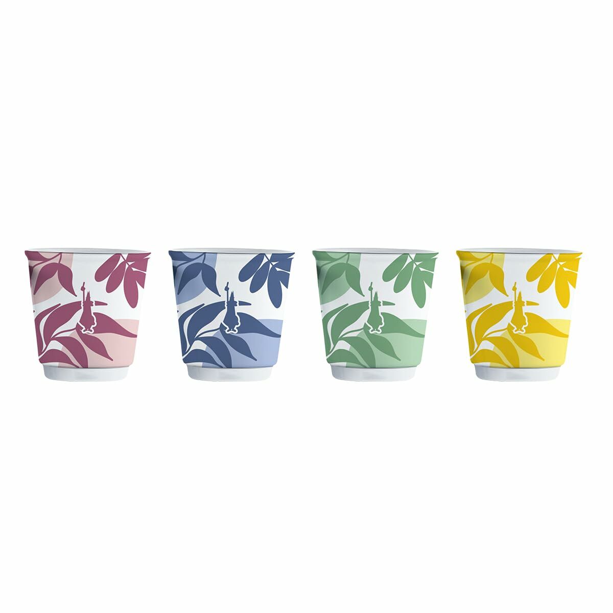 Piece Coffee Cup Set Bialetti Primavera Assorted colours Porcelain 90 ml 4 Pieces Bialetti