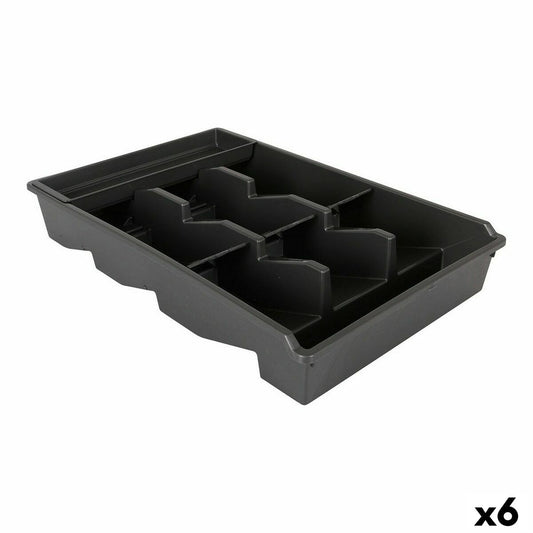 Cutlery Organiser Tontarelli Bella plus Black 43,6 x 28,7 x 7,13 cm (6 Units) Tontarelli