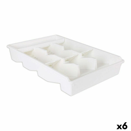 Cutlery Organiser Tontarelli Bella plus White 43,6 x 28,7 x 7,13 cm (6 Units) Tontarelli