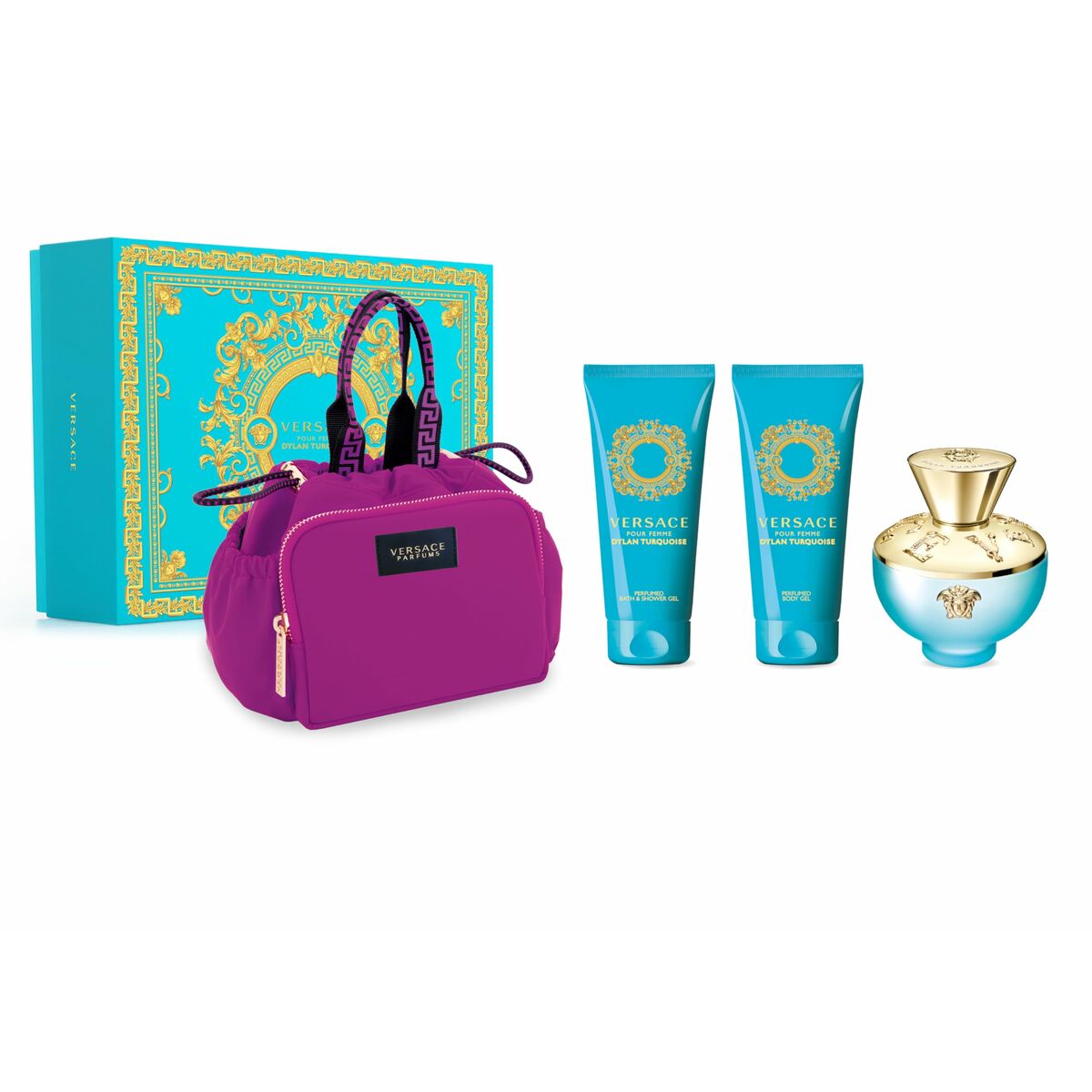 Women's Perfume Set Versace Pour Femme Dylan Turquoise EDT 4 Pieces