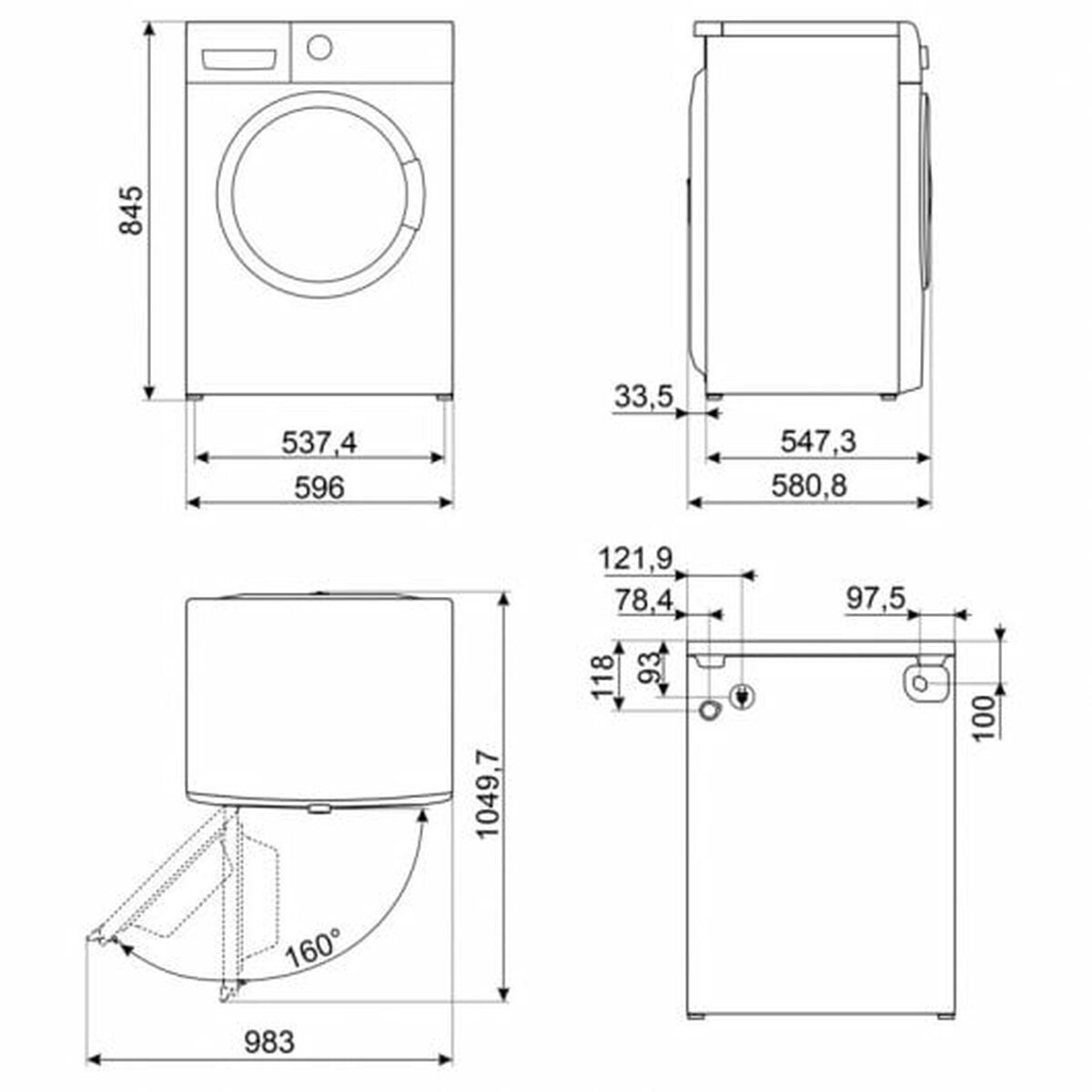 Washing machine Smeg 1400 rpm 10 kg White Smeg