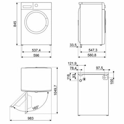 Washing machine Smeg 1400 rpm 10 kg White Smeg