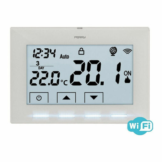 Wireless Timer Thermostat Perry 1tx cr029 Wi-Fi White Perry