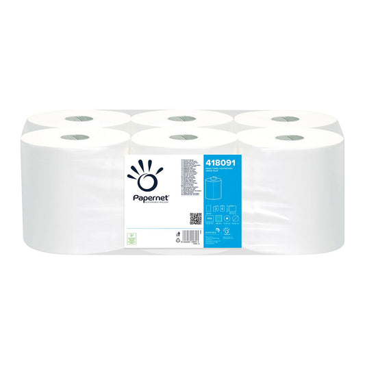 Hand-drying paper Papernet Pasta 418091 White (6 Units) Papernet