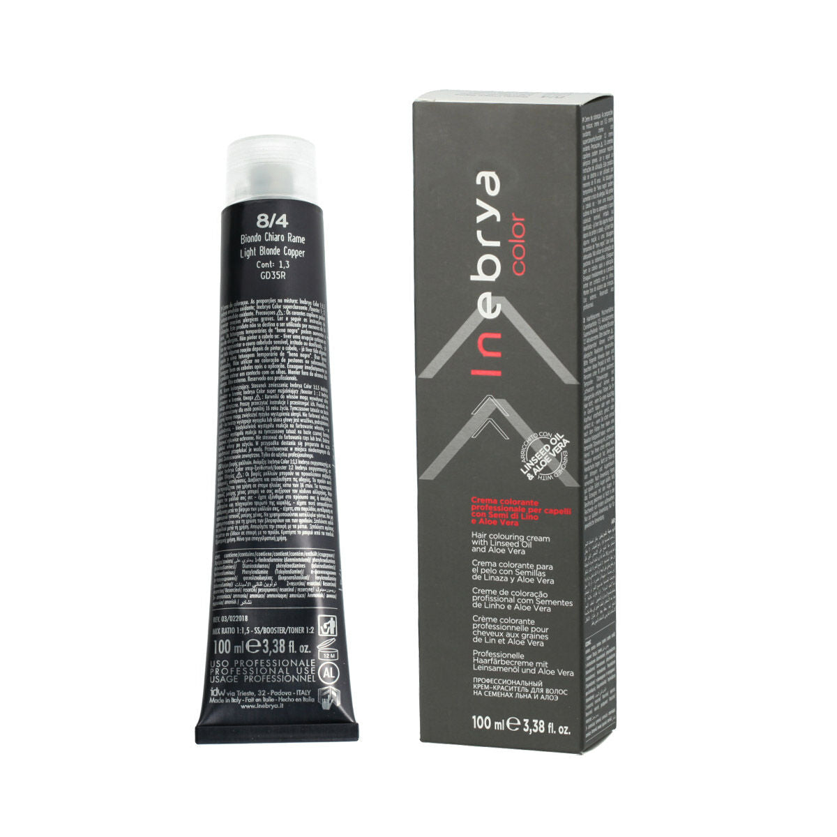 Permanent Dye Inebrya Nº 8/4 Light Blonde Copper 100 ml