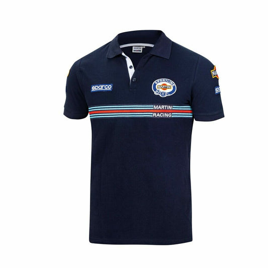 Short Sleeve Polo Shirt Sparco Martini Racing XL Navy Blue Sparco