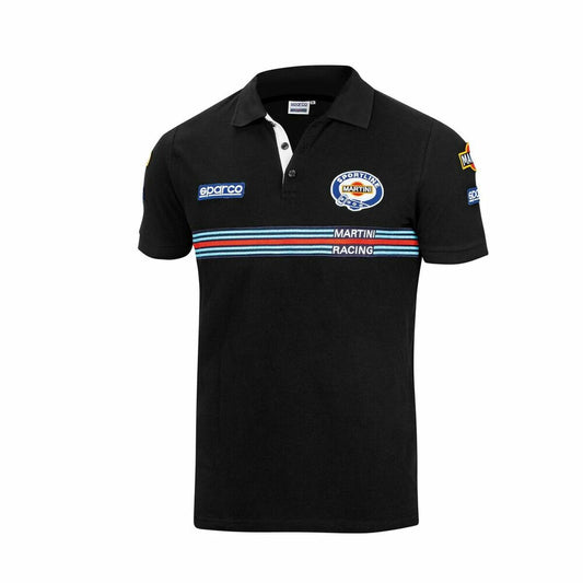 Kurzarm-Poloshirt für Herren Sparco Martini Racing Schwarz (Größe M)