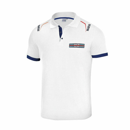 Kurzarm-Poloshirt für Herren Sparco Martini Racing Weiß (Größe M)