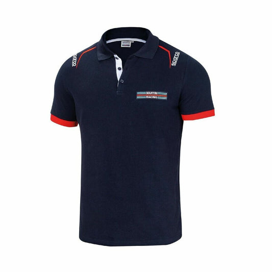 Short Sleeve Polo Shirt Sparco Martini Racing Navy Blue XL Sparco