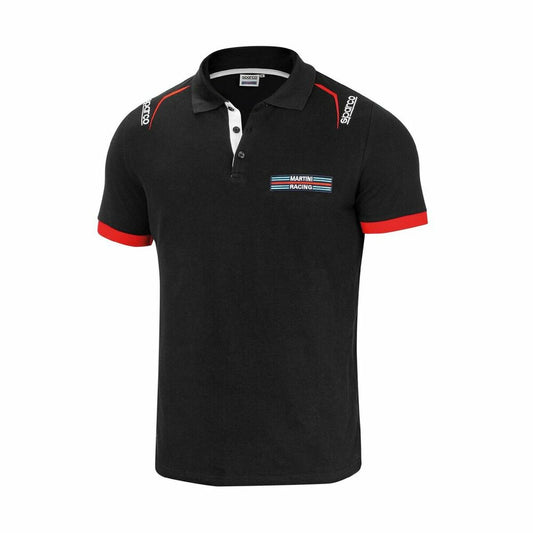 Kurzarm-Poloshirt für Herren Sparco Martini Racing Schwarz