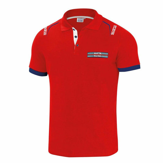 Kurzarm-Poloshirt für Herren Sparco Martini Racing Rot (Größe M)