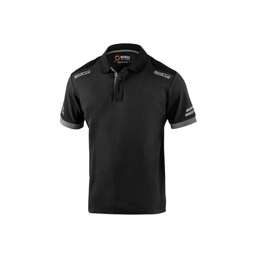 Men’s Short Sleeve Polo Shirt Sparco Koma Tools 02415nrgs Black Grey