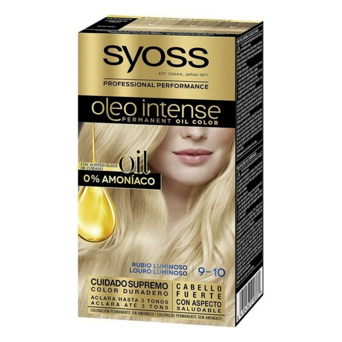 Permanent Dye Syoss Olio Intense Ammonia-free Nº 9,10 Luminous Blonde Syoss