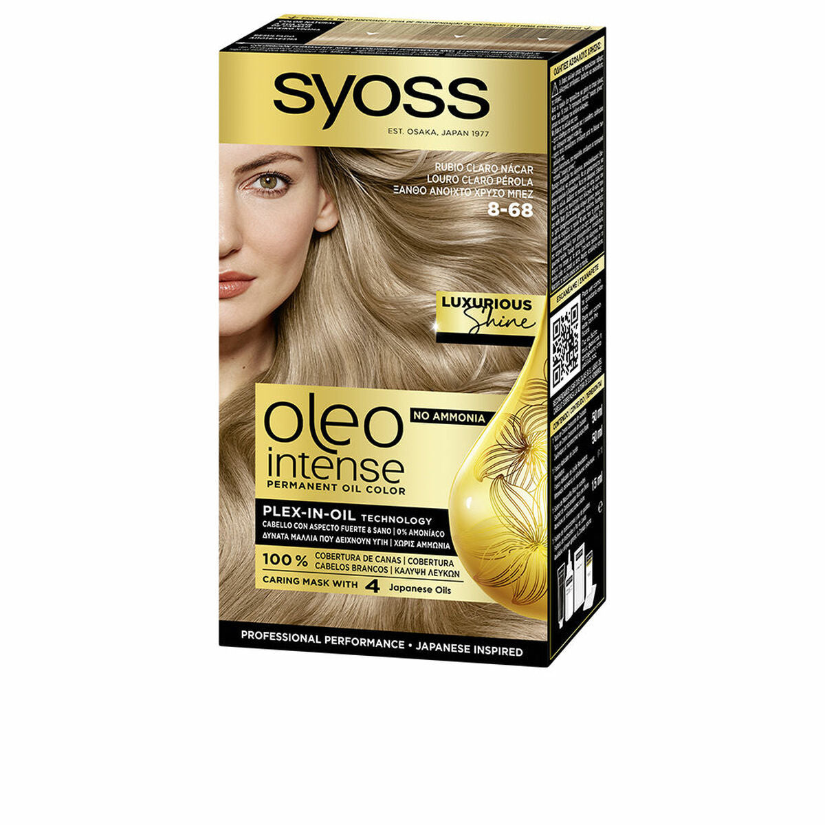 Permanent Dye Syoss Oleo Intense Ammonia-free Nº 8-68 Light Blonde Syoss