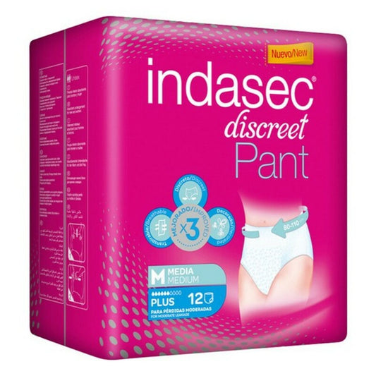 Incontinence Nappies Pant Plus Indasec Pant Plus (12 uds) 12 Units (Parapharmacy)