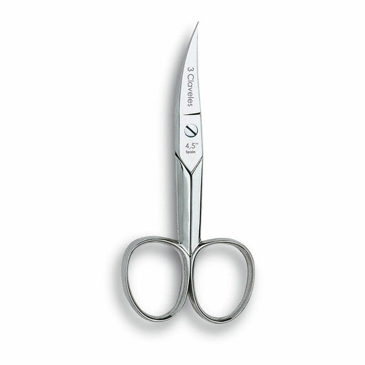 Nail Scissors 3 Claveles Carbon steel Curved 4,5" Curve 3 Claveles