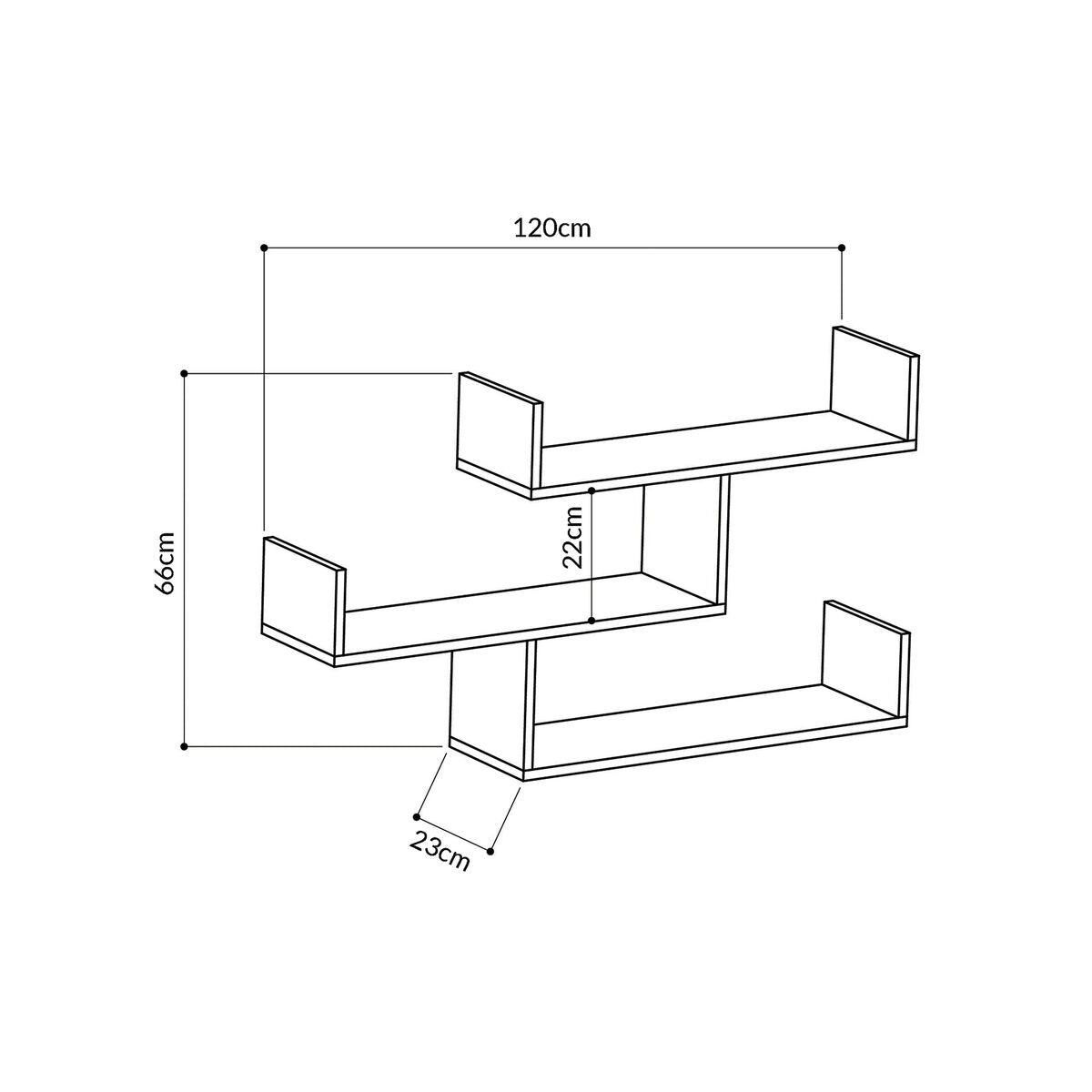 Shelve Alexandra House Living White Wood MDP 119 x 67 x 22 cm Alexandra House Living