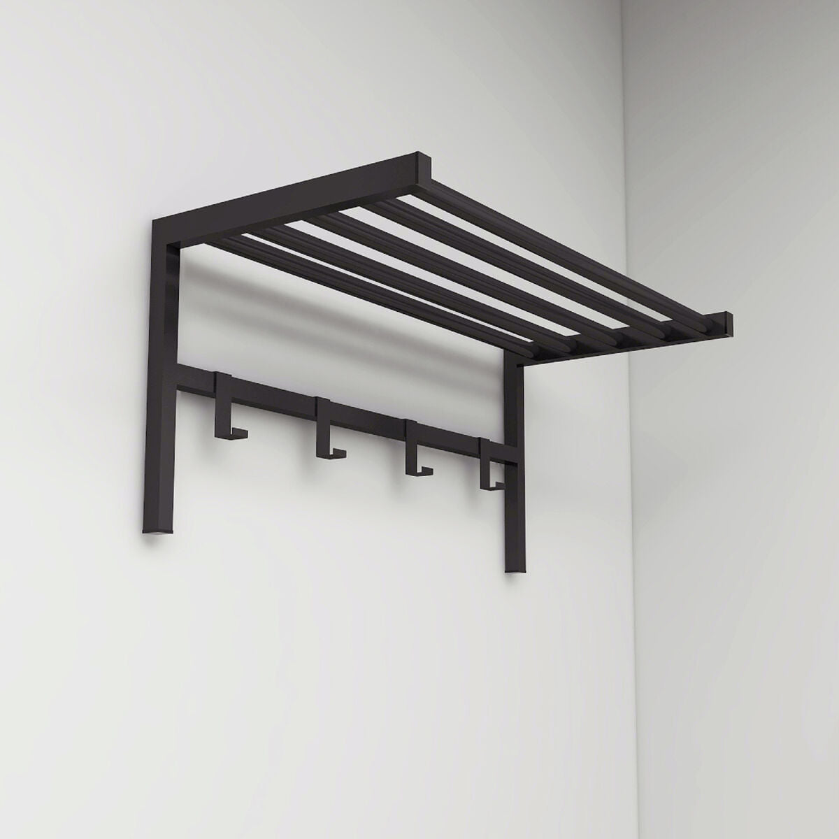 Coat rack with shelf Alexandra House Living Black Metal 69 x 32 x 34 cm Alexandra House Living