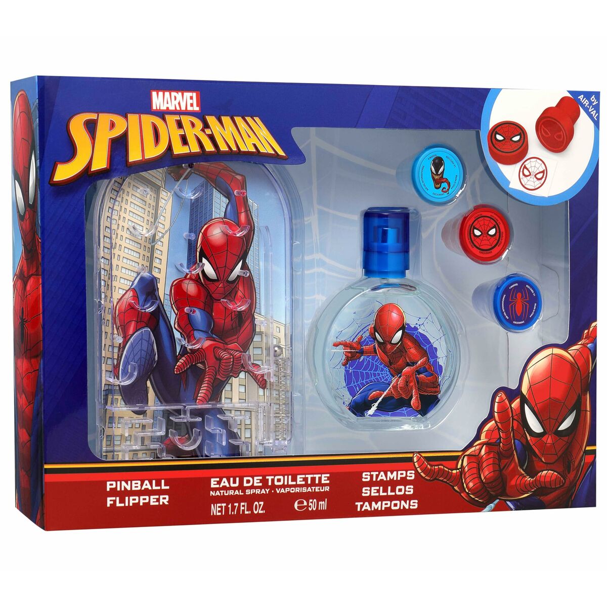 Children's Perfume Air-Val SPIDERMAN EDT 50+PINBALL EDT 50 ml 3 Pieces Air-Val