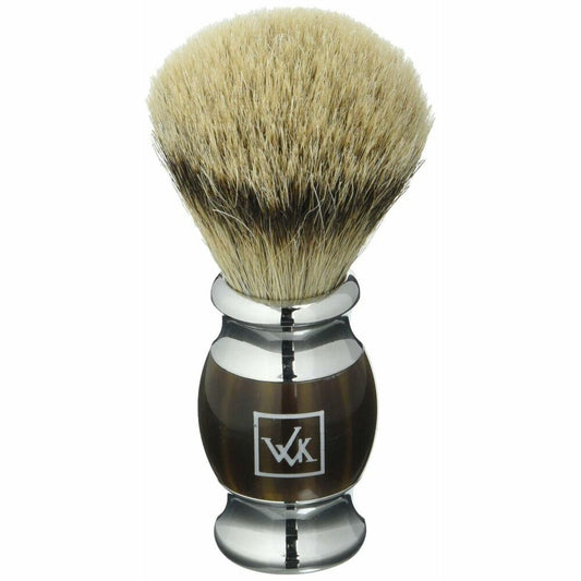 Shaving Brush Walkiria Methacrylate Natural Brown Silver Walkiria