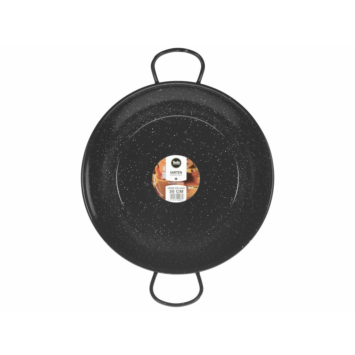 Deep Pan with Handles Vaello Black Enamelled Steel (Ø 30 cm) Vaello