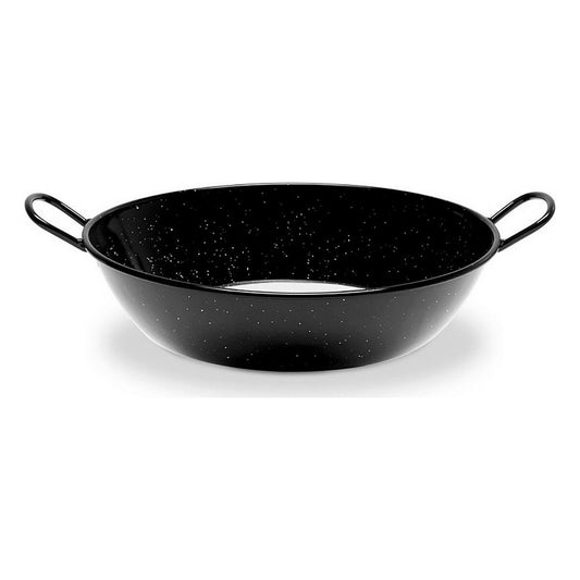 Deep Pan with Handles Vaello Black Enamelled Steel (Ø 28 cm) Vaello