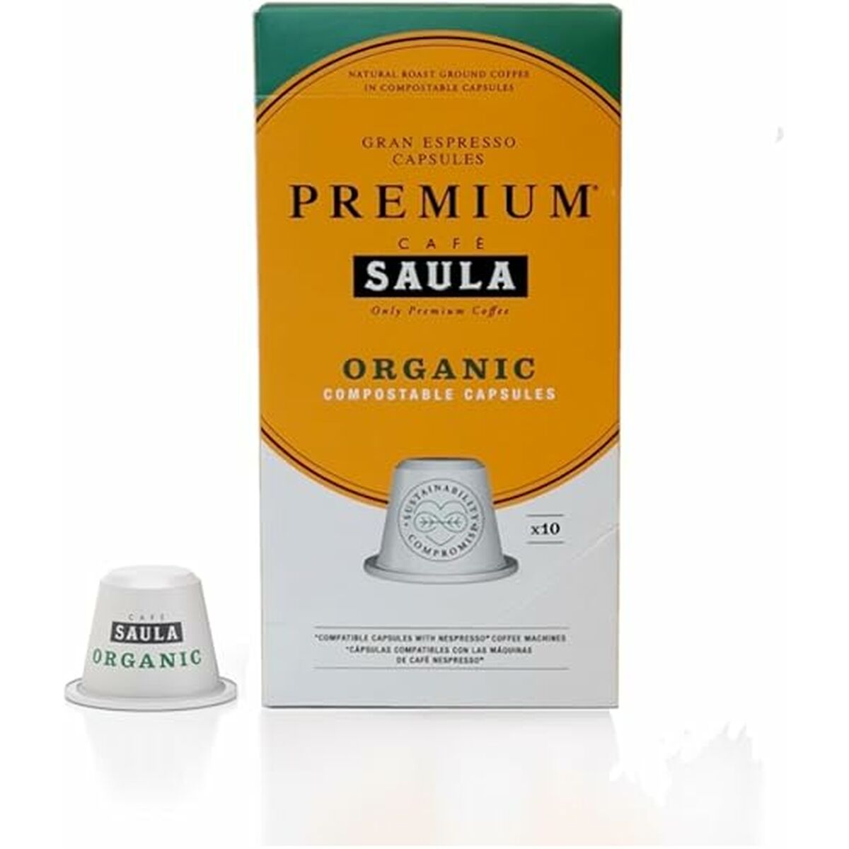 Coffee Capsules with Case Saula 30338181 Premium Organic 10Cap Zero Saula