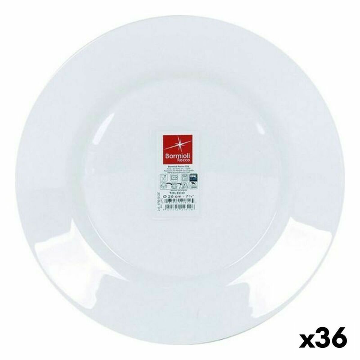 Dessert dish Bormioli Toledo Ø 20 x 1,8 cm (36 Units) Bormioli