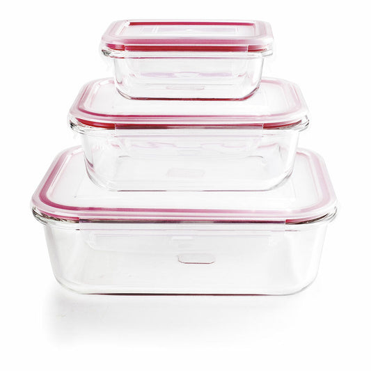 Set of Stackable Hermetically-sealed Kitchen Containers Ibili 754750 3 Units Ibili