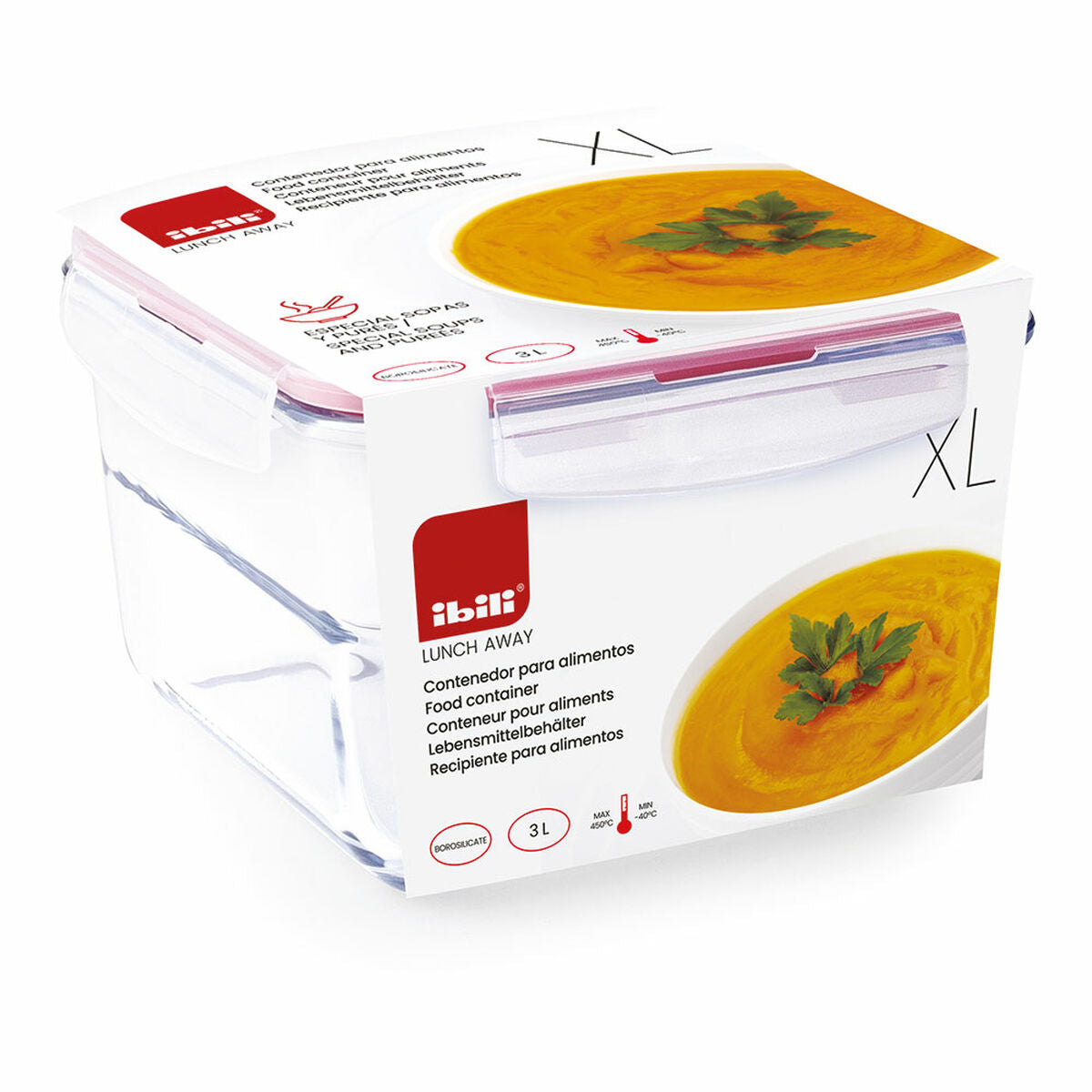 Food Preservation Container Ibili XL 754833 Borosilicate Glass 3 L Ibili