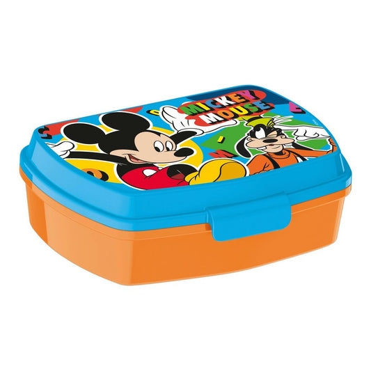 Sandwich Box Mickey Mouse Happy smiles Plastic Red Blue (17 x 5.6 x 13.3 cm) Mickey Mouse