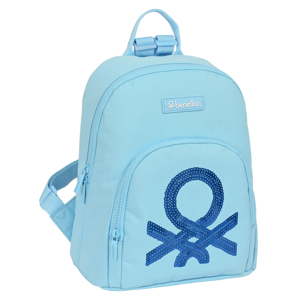 Casual Backpack Benetton Sequins Light Blue 13 L Benetton