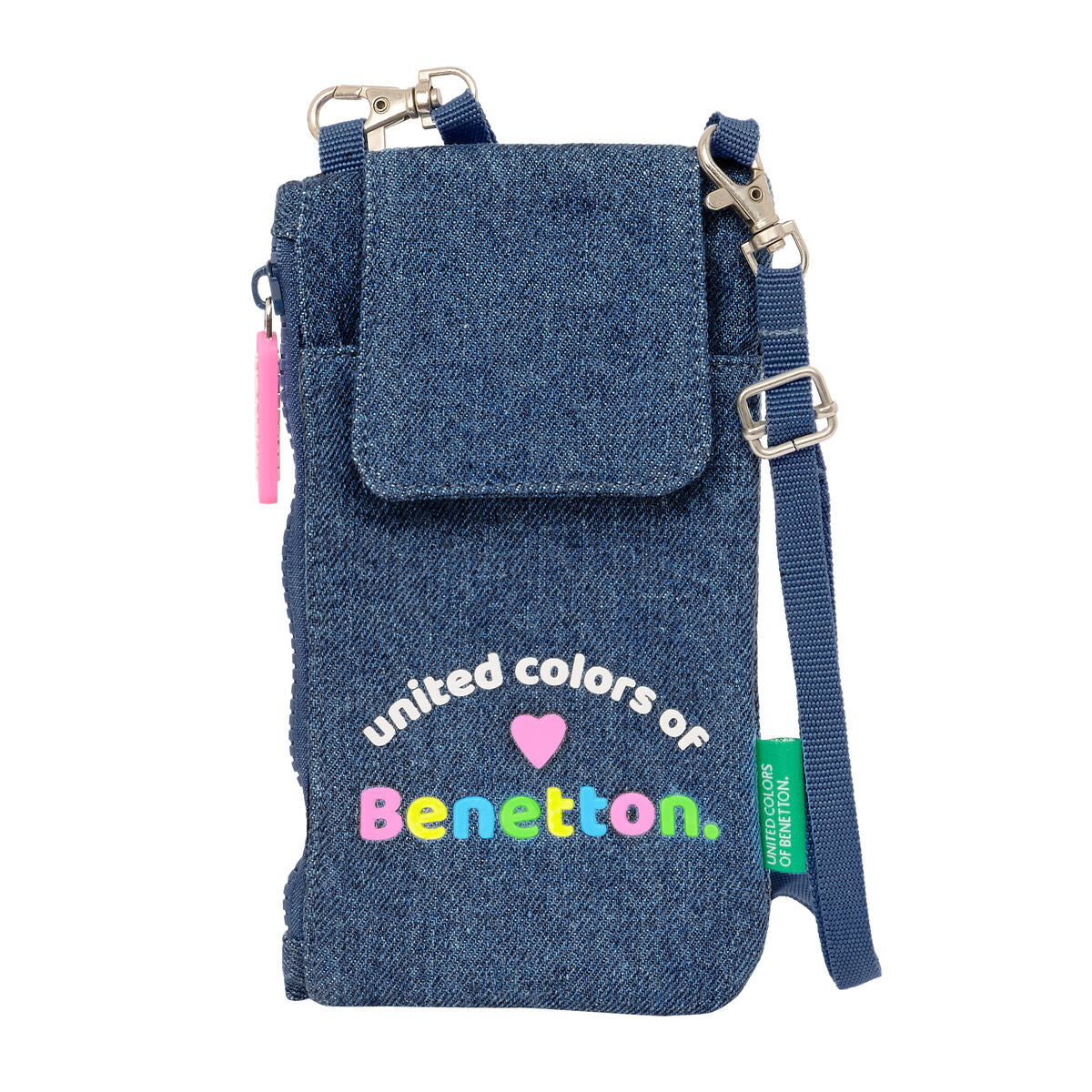 Purse Benetton Denim Mobile Bag Blue Benetton