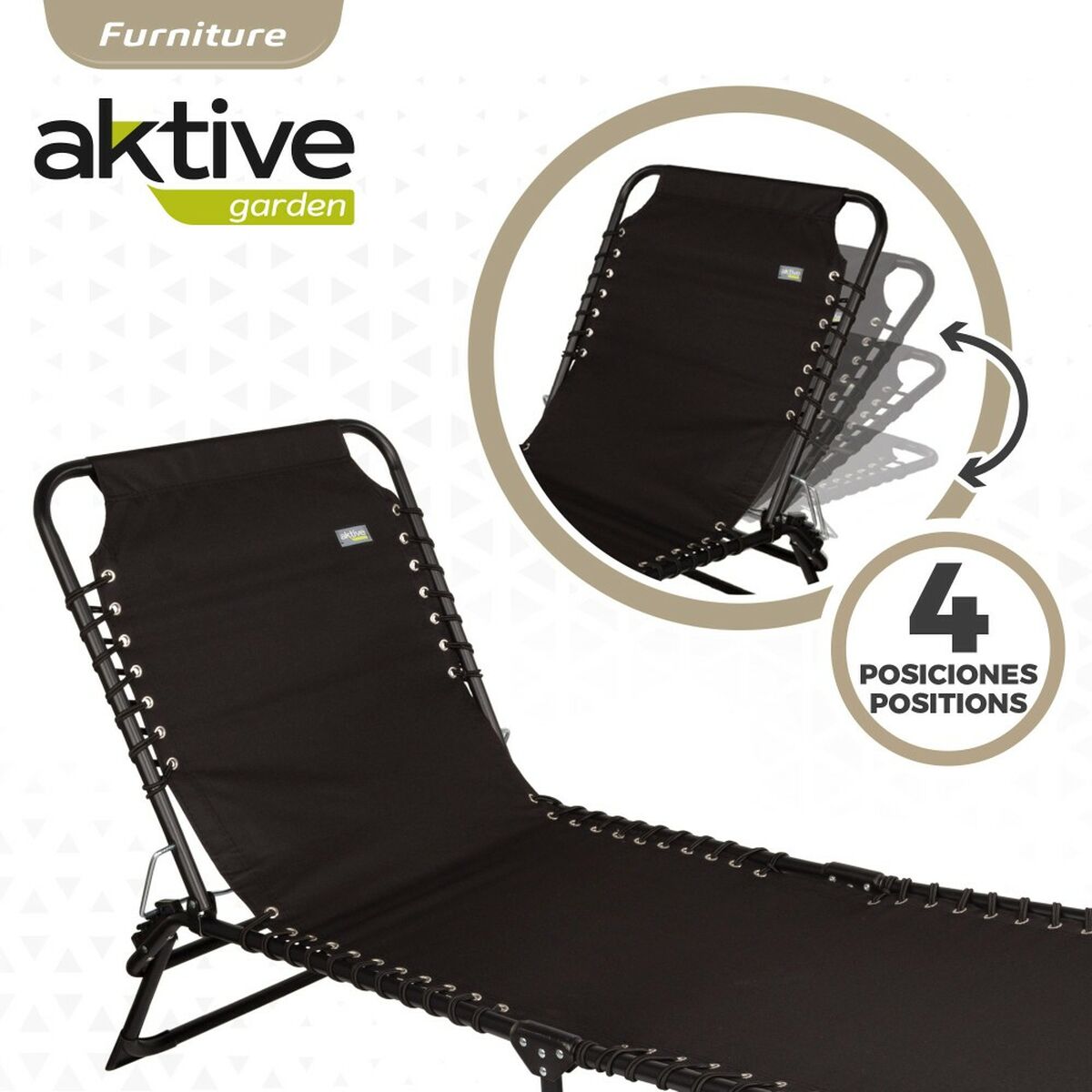 Sun-lounger Aktive 190 x 32 x 58 cm Aktive