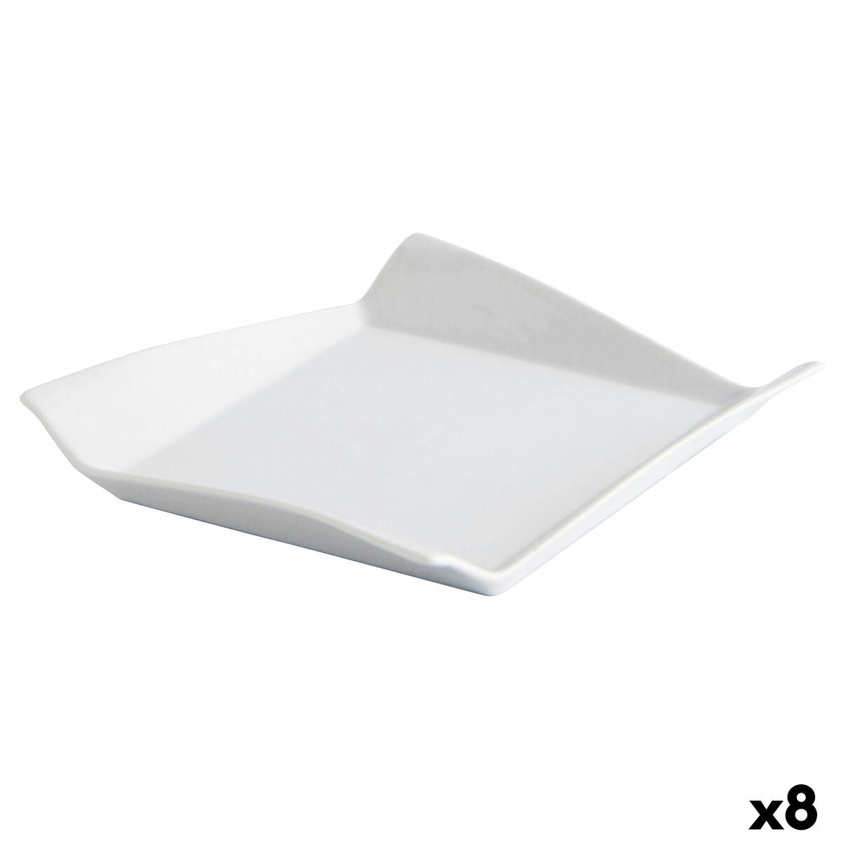 Flat Plate Quid Gastro Fresh White Ceramic Sandwich (8 Units) Quid