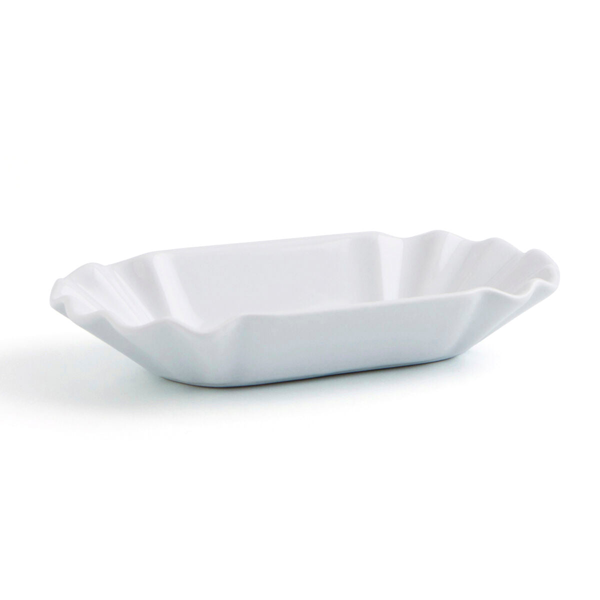 Snack tray Quid Gastro Fun White Ceramic 20,5 x 11 x 3,5 cm (12 Units) (Pack 12x) Quid