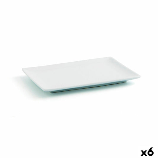 Snack tray Quid Gastro Fun White Ceramic 20 x 13 x 2 cm (6 Units) Quid