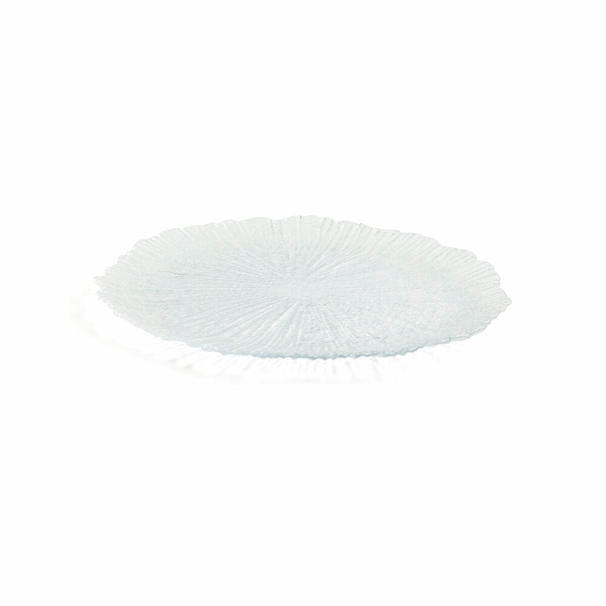 Flat plate Quid Mar de Viento Transparent Glass (Ø 32 cm) (Pack 6x) Quid