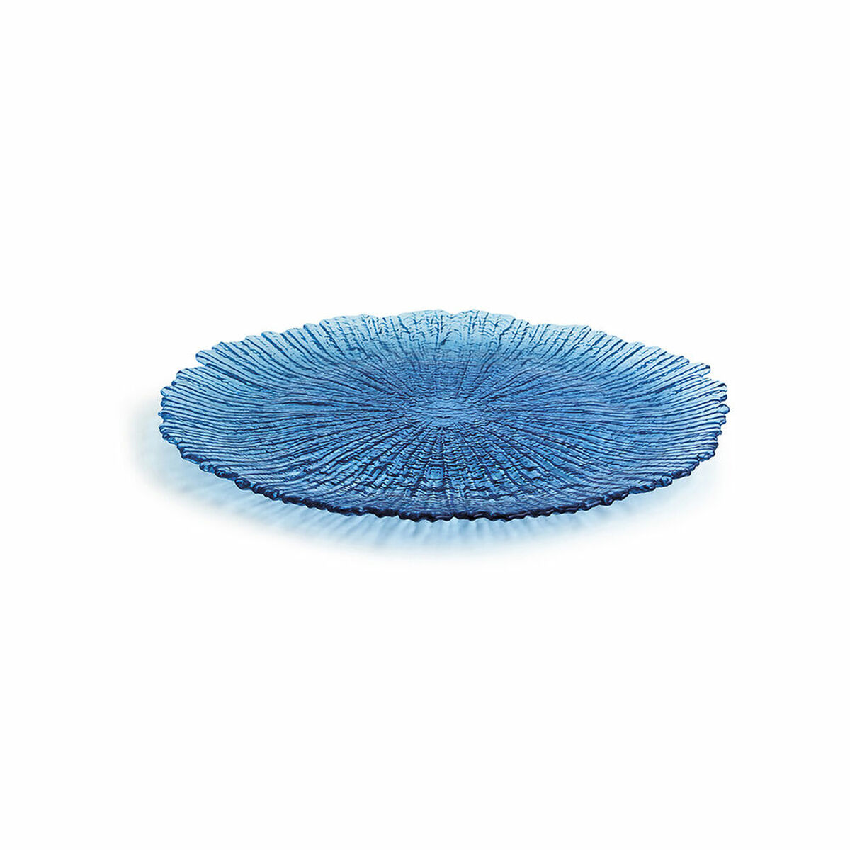 Flat plate Quid Mar de Viento Blue Glass (Ø 28 cm) (Pack 6x) Quid