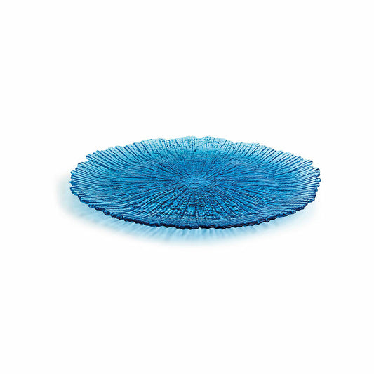 Flacher Teller Quid Mar de Viento Blauglas (Ø 28 cm) (Packung 6x)