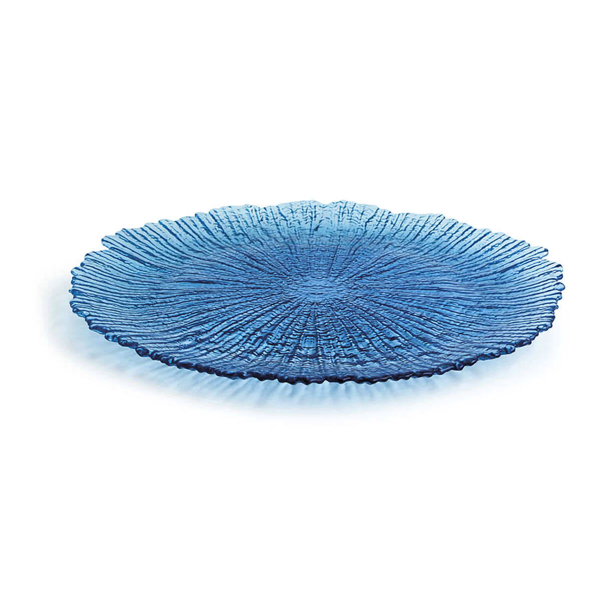 Flat plate Quid Mar de Viento Blue Glass (Ø 32 cm) (Pack 6x) Quid