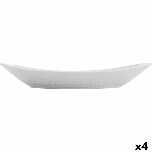 Serving Platter Quid Gastro Ceramic White (39,5 x 19 x 8 cm) (4 Units) Quid