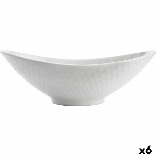 Serving Platter Quid Gastro Oval Ceramic White (21,5 x 12,5 x 7 cm) (6 Units) Quid