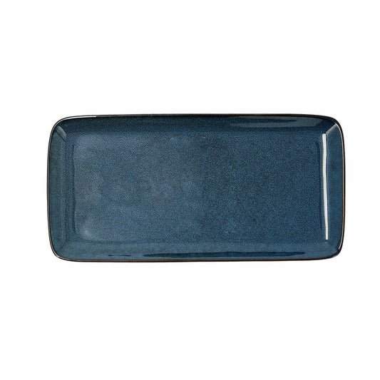 Serving Platter Bidasoa Ikonic Ceramic Blue (28 x 14 cm) (Pack 4x) Bidasoa