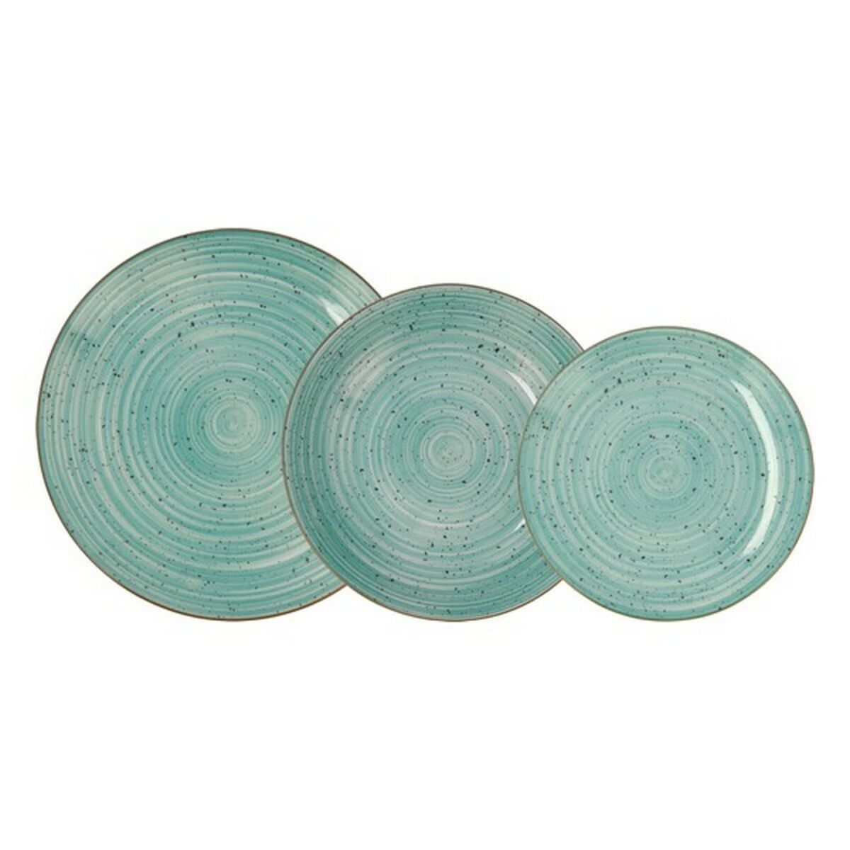 Dinnerware Set Quid Montreal Ceramic Turquoise Stoneware 18 Pieces Quid