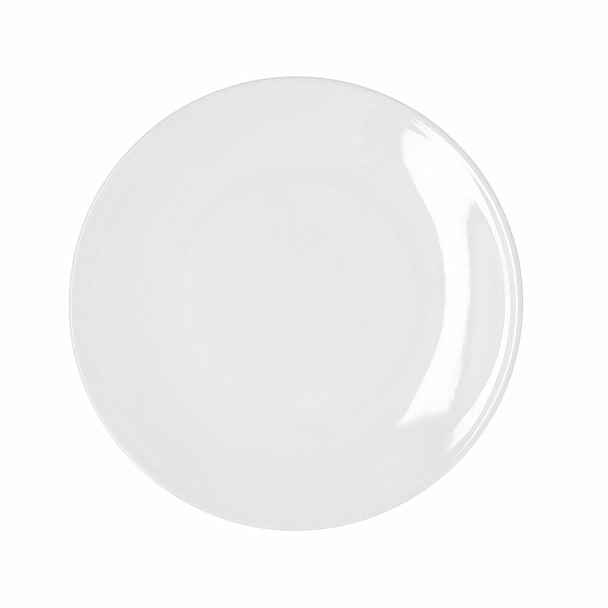 Flat Plate Bidasoa Glacial Coupe White Ceramic 25 cm (6 Units) (Pack 6x) Bidasoa