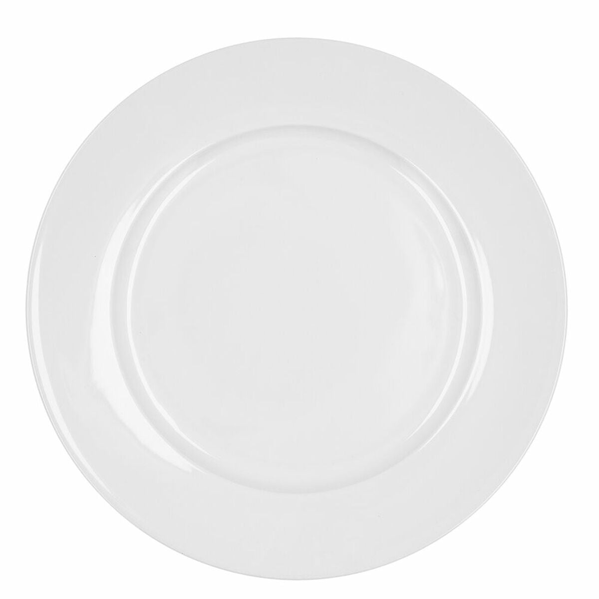 Flat plate Bidasoa Glacial Ala Ancha Ceramic White Ø 30 cm (Pack 4x) Bidasoa