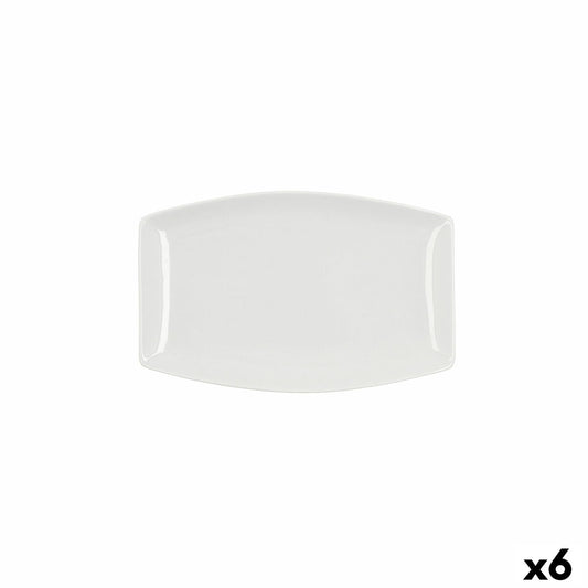 Serving Platter Quid Gastro Squared Ceramic White (25,2 x 16 x 2 cm) (6 Units) Quid