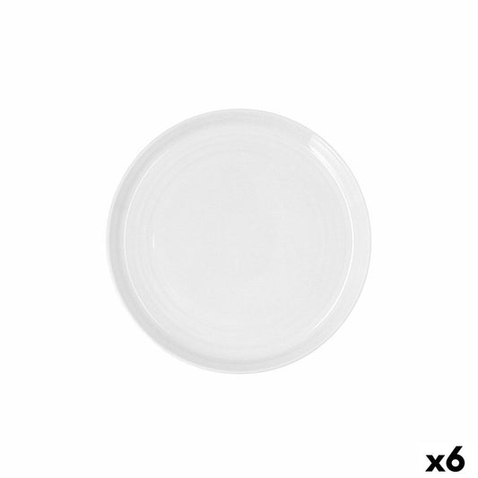 Flat plate Ariane Artisan Ceramic White Ø 27 cm (6 Units) Ariane